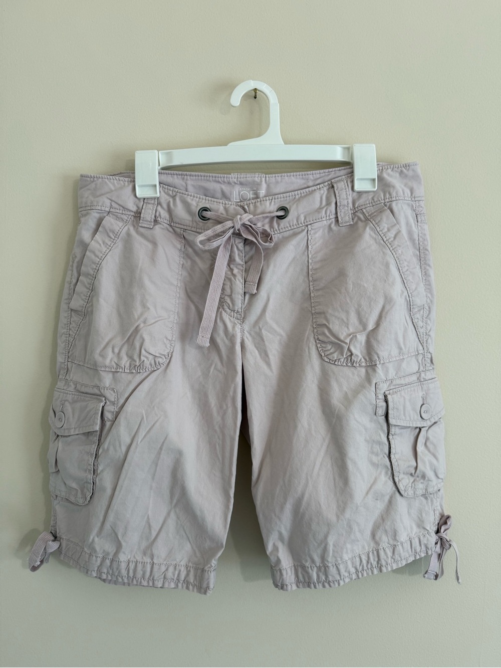 LOFT Mauve Drawstring Cargo Shorts Women’s 10